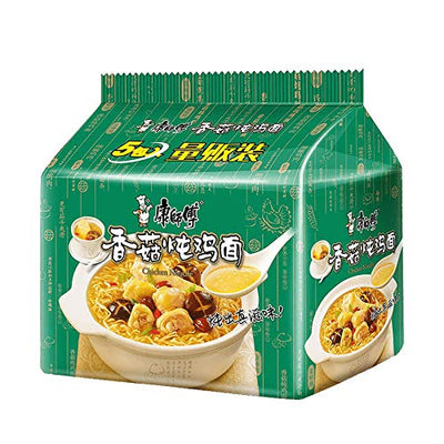 Master Kong Mushroom & Chicken Instant Noodle Soup, 3.52 Ounces, 1 bag of 5 small packs