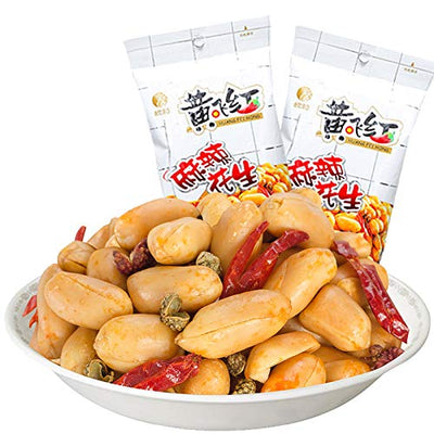 2 Pack Huang Fei Hong Spicy Crispy Peanut, 3.88 OZx2 黄飞红 麻辣花生 坚果 Mala Huasheng (110gx2)