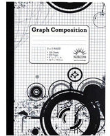 5 x 5 Ruled Graph Composition Book (Black and White Patterned) - Mighty Depot