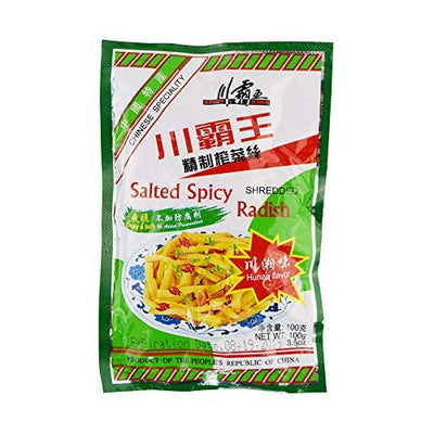 Spicy King Salted Spicy Shredded Radish (Pack of 4) 川霸王榨菜丝