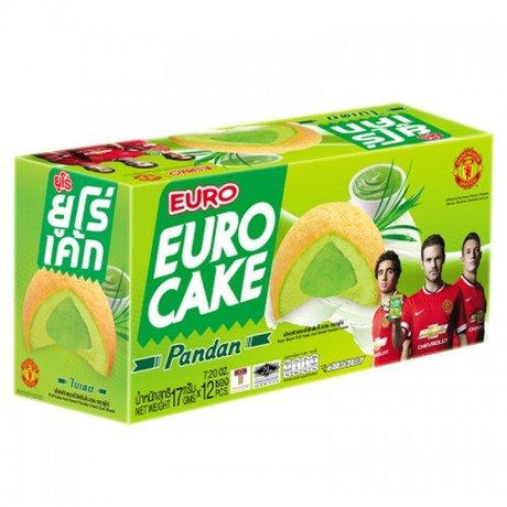 17g X 12pcs Euro Cake Puff Cake and Sweet Pandan Cream Halal Thailand By Thai Dd - Mighty Depot