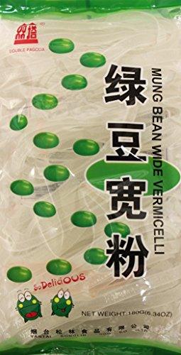 (绿豆宽粉) Mung Bean broad Been Threads Crystal Noodle -Vermicelli, Wide 6.34 oz (Pack of 3) - Mighty Depot