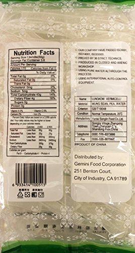 (绿豆宽粉) Mung Bean broad Been Threads Crystal Noodle -Vermicelli, Wide 6.34 oz (Pack of 6)