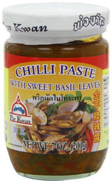 Por Kwan - Chilli Paste with Sweet Basil Leaves (Net Wt 7 Oz) - Mighty Depot