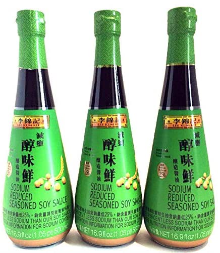 Lee Kum Kee Sodium Reduced Seasoned Soy Sauce 16.9 oz (Pack of 3)