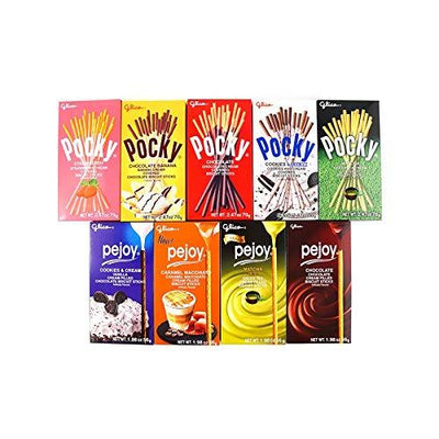 GLICO Pocky and Pejoy, Great Holiday Gift in Tin Box (Contains 9 Flavors) Net Wt. 20.3oz