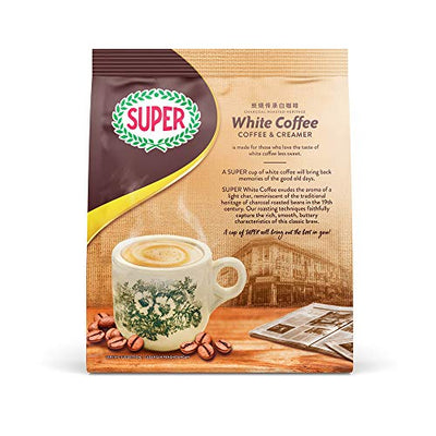 Super 2-In-1, Charcoal Roasted, White Coffee, 15-count sachet/packets