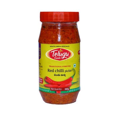 Telugu, Red Chilli Pickle, 300 Grams(gm)