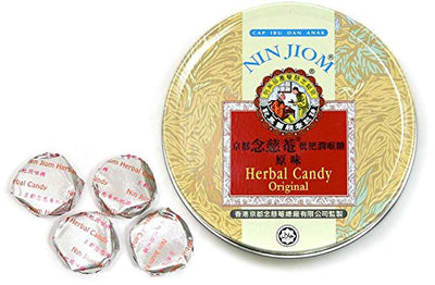 NIN JIOM 2-Pack Herbal Candy/Natural Herbal Extracts with Original Pei Pa Kao Flavour/Refreshes Breath/Soothes Dry Itchy Throat/Best Throat Protection / 60g/Pack