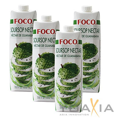 FOCO Fruit Nectar 33.8oz Pack of 4 (Soursop)