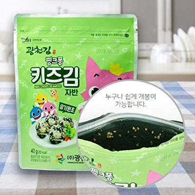 Pinkfong Kids Organic Crispy Seaweed 1 Box, 10 individual pack