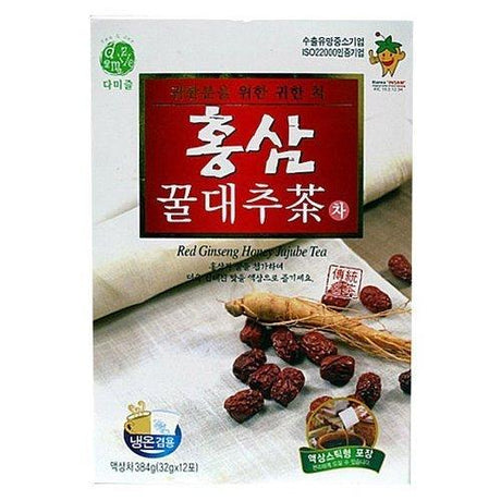 Korea Food Red Ginseng Honey Jujube Tea 12 Packs, 32 grams each - Mighty Depot
