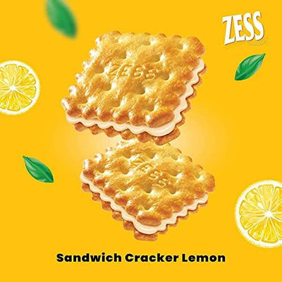 Zess Wheat Flour Snack Sandwich Cracker Cookie, Lemon. Low Calorie, Asian, 180g 6.4oz. 2 Pack