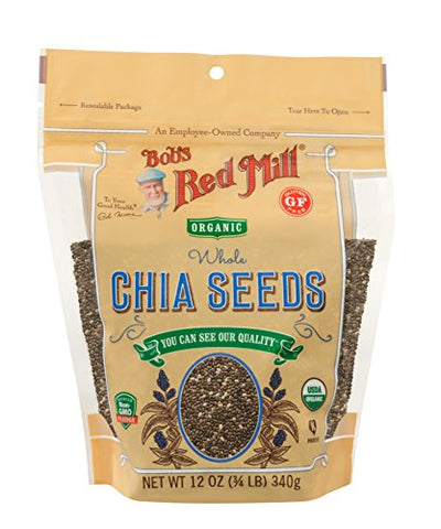 Bob's Red Mill Resealable Organic Chia Seeds, 12 Oz (6 Pack)
