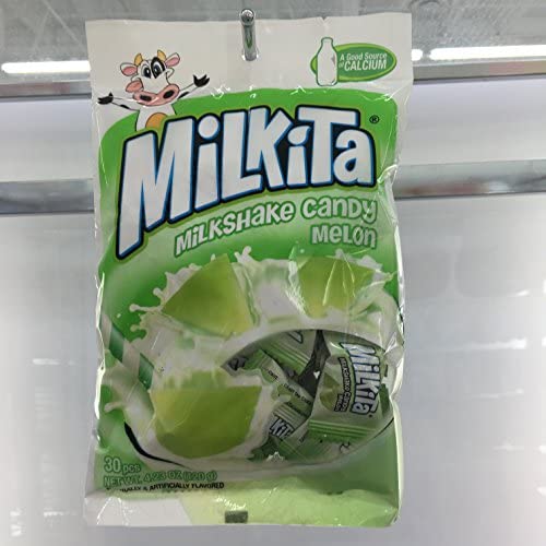 Milkita Creamy Honeydew Shake Candy, Low-Sugar, 0% Trans Fat, Gluten Free Chewy Candies with Calcium and Real Milk (30 Individually Wrapped Pieces)