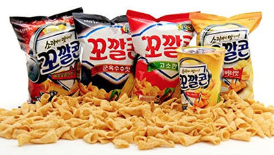 Lotte Original Kko Kkal Corn Chips 2.72oz (12 Pack)