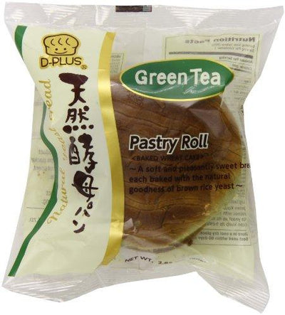 D-Plus - Japanese Bread Baked Wheat Cake (Green Tea), 2.82 Ounces, (Pack of 2)