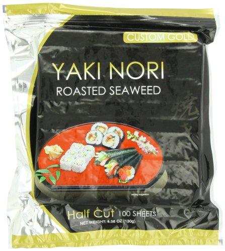 Yaki Nori Custom Half cut, 100-Count Units (Pack of 5)