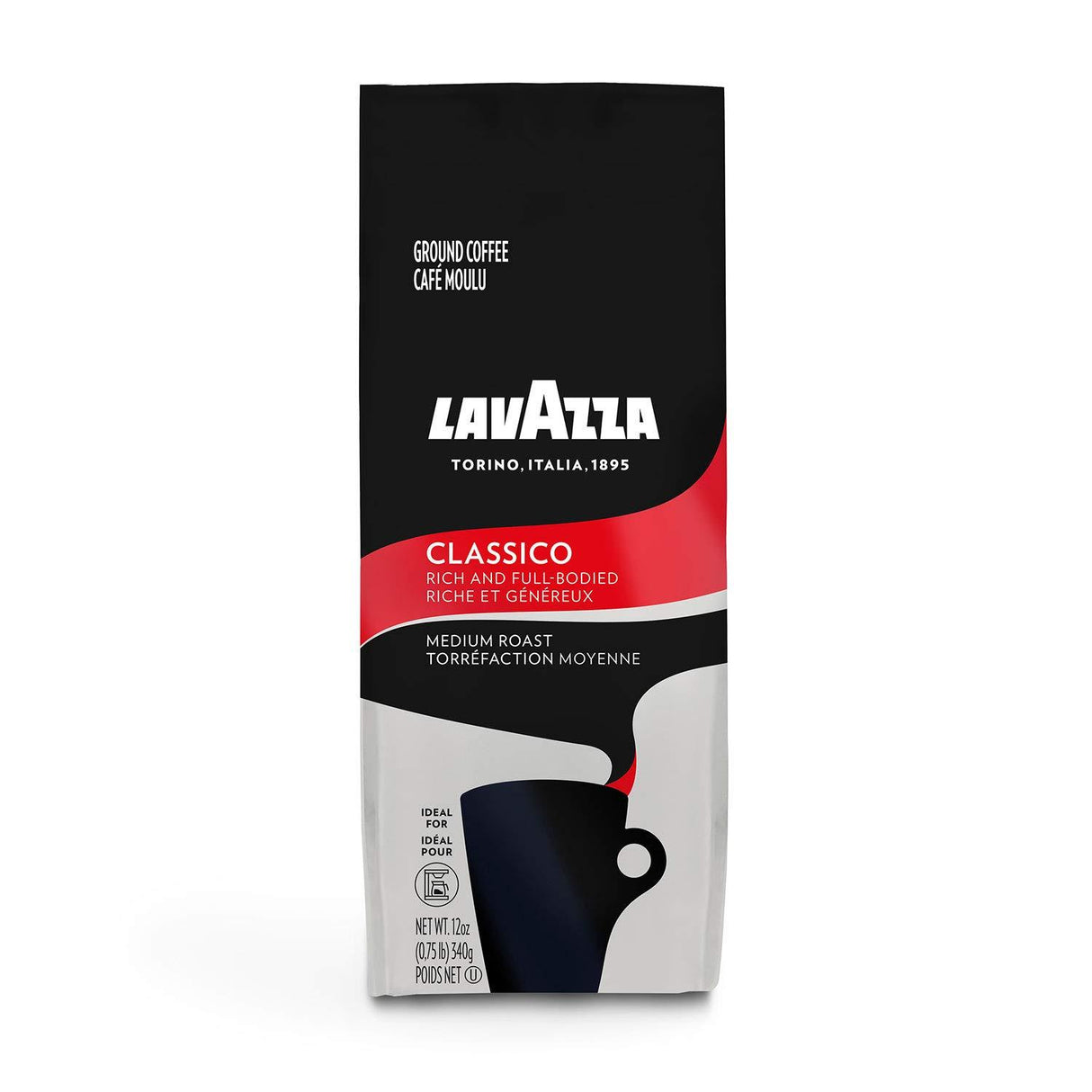 Lavazza Classico Whole Bean Coffee Blend Medium Roast 12oz, Classico-PARENT - Mighty Depot