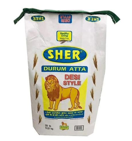 Sher Durum Atta Desi Style 20lb - Mighty Depot