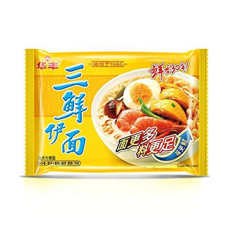 华丰 方便面 三鲜伊面 泡面汤面 量贩装86g*5包/袋 Huafeng instant noodles Sanxianyi instant noodles soup volume peddler carries 86g*5 bags/bags - Mighty Depot
