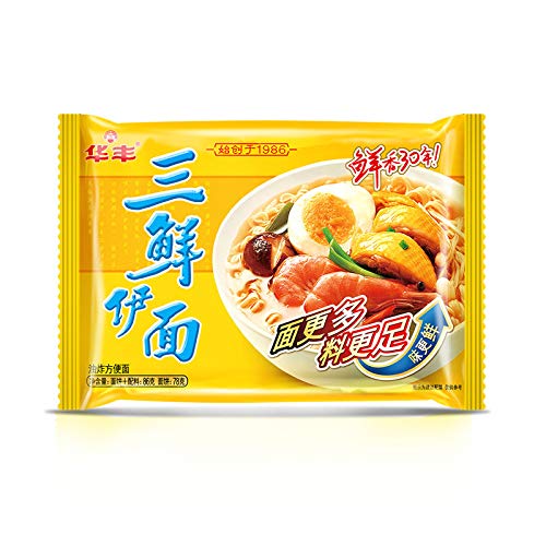 华丰 方便面 三鲜伊面 泡面汤面 量贩装86g*5包/袋 Huafeng instant noodles Sanxianyi instant noodles soup volume peddler carries 86g*5 bags/bags