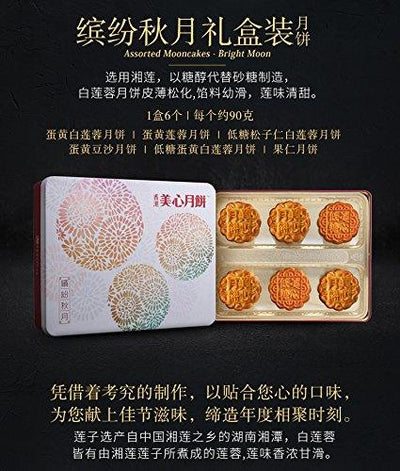 mei xin assorted mooncakes-bright moon (6 ps)19 oz