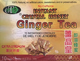 Instant Crystal Honey Ginger Tea Extra Strength 100% Natural from China 10 Bags - No Caffeine - All Natural Tea - Mighty Depot