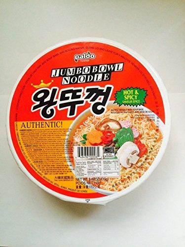 Paldo Spicy Jumbo Bowl Noodle 3.88 Oz (Pack of 12)