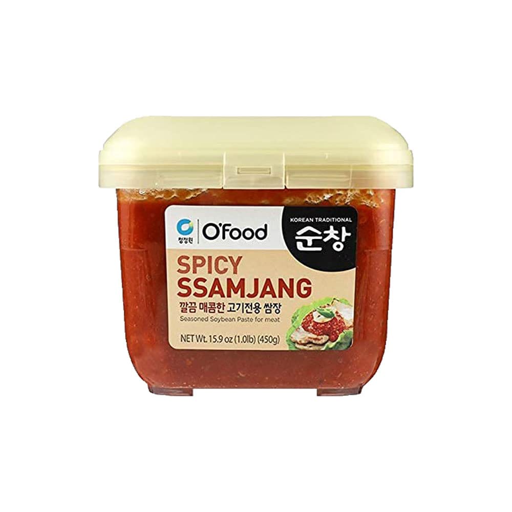 O'Food Ssamjang, Korean Seasoned Soybean Paste Sauce, Perfect for Rice, Noodles, Fresh Vegetables and Meat, Hot & Flavorful) (1.1lb, 500g)