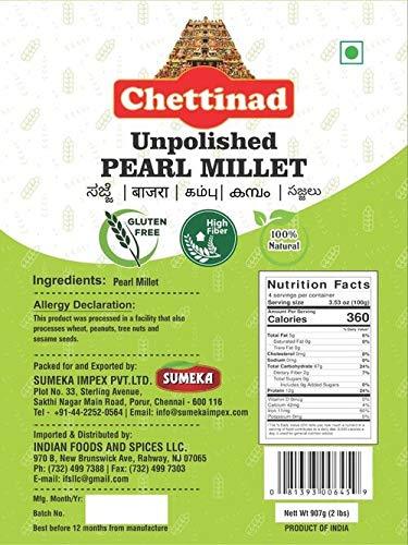 Chettinad Pearled (Unpolished) Pearl Millet - 2 Lb - Mighty Depot