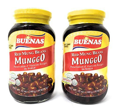 Buenas Red Mung Beans Munggo in Syrup (2 Pack, Total of 24oz)