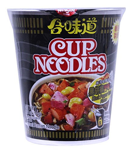 Nissin Black Pepper Crab Instant Authentic HK Japanese Ramen Cup Of Noodles Soup ( 24Pack)