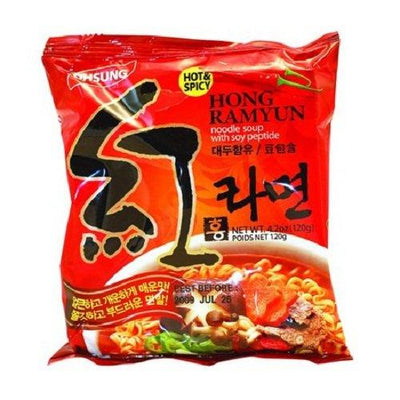 Ohsung Hong Ramyun/ramen Hot & Spicy Noodle Soup with Soy Peptide 4.2 Oz: 10 Pack