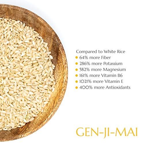 Gen-Ji-Mai Quick Cooking Brown Rice for Meal Prep and Bulk Cooking - Gluten-Free, Vegan, Paleo, Non-Allergenic with 64% more Fiber - Soft and Chewy Texture (4.40 lb bag) - Mighty Depot