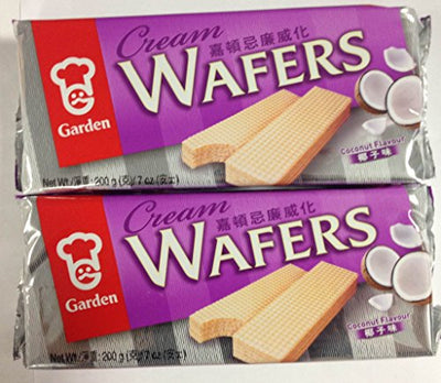 Garden Cream Wafers Coconut Flavor - 7 Oz (Pack of 2)