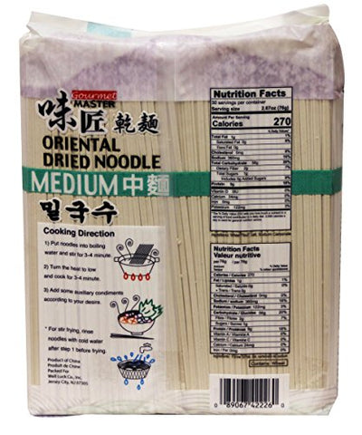味匠干面 건조 面 Gourmet Oriental Dried Noodle Somen -Medium, 5 lbs