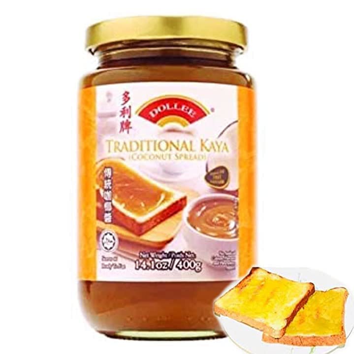 Dollee Traditional Kaya Coconut Spread. Malaysia best jam 400g / 14.1 oz jar. Halal certified. Product of Malaysia. - (Pack of 4) (CL)