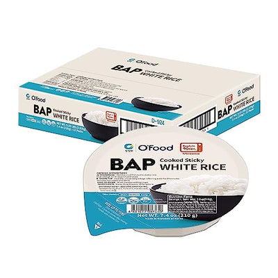 Chung Jung One O'Food BAP, Instant Cooked Sticky White Rice, Ready to Eat, Microwavable & Gluten-Free