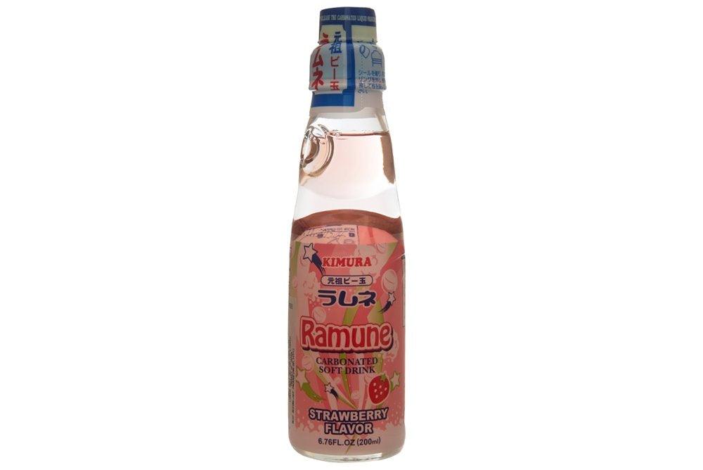Kimura Ramune Strawberry 6.76 Ounce Bottle - Mighty Depot
