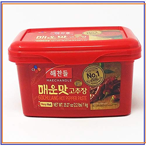 GP Haechandle Gochujang, Very Hot Pepper Paste, 1kg (Korean Spicy Red Chile Paste, 2.2 lbs.) by GP