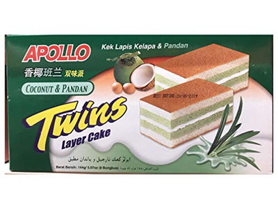 Bolu Lapis Rasa Coconut & Pandan Twins Layer Cake - 5.07 oz (Pack of 1)