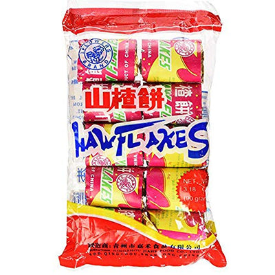 Haw Flakes, Chinese Sweets Made From the Fruit of the Chinese Hawthorn (Pack of 4)