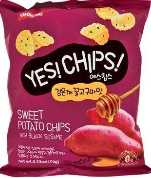 Oh Sung Yes! Chips! Sweet Potato 3.53 Oz (100g) Bag of 4 by Ohsung - Mighty Depot