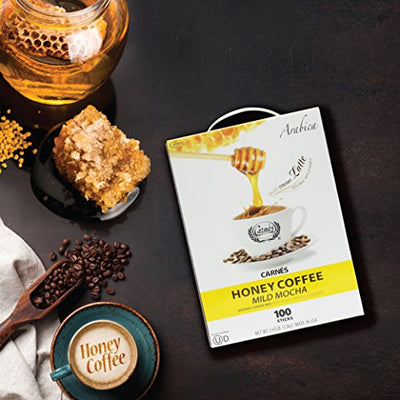 Carnes Premium Instant Coffee Mix with Honey Powder (Original Mocha, 100 Count)