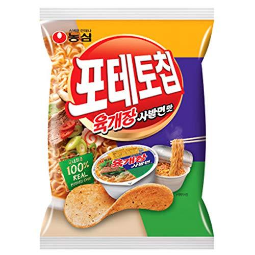 NongShim Potato chip Yook kae Jang Ramen flavor 125g (Pack of 3) 농심 포테토칩 육개장 사발면 맛 - Mighty Depot