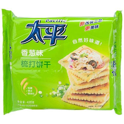 Taiping pacific shallot-flavored 400g soda biscuits 太平 梳打饼干 香葱味 400g (pack of 1)