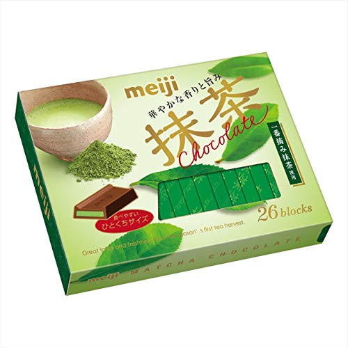 Meiji mini chocolate Matcha green tea flavor 26 blocks From Japan (1 box)