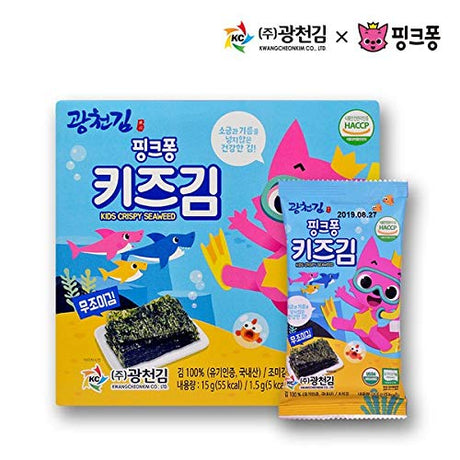 Pinkfong Kids Organic Crispy Seaweed without Salt 1 Box (Primordial Plant) - Mighty Depot