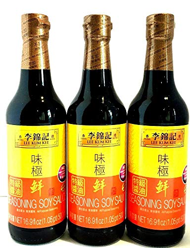 Lee Kum Kee Seasoning Soy Sauce 16.9 oz (Pack of 3)